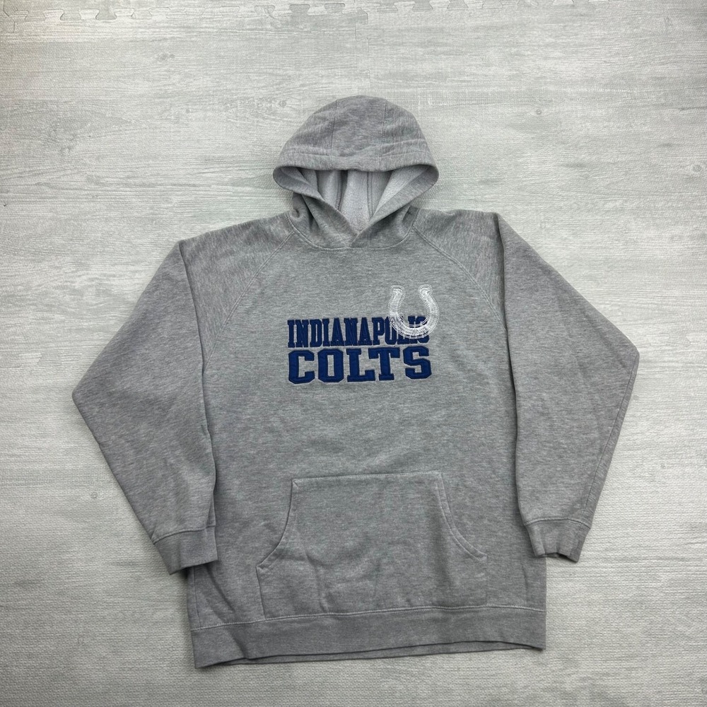 Vintage Y2K Indianapolis‎ Colts Sweatshirt Size Small Gray NFL Hoodie Football